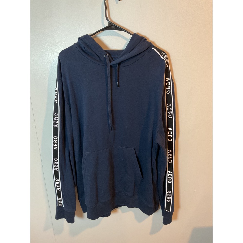 Aeropostale Mens Dark Navy Blue Hooded Sweatshirt Pullover Hoodie Size‎ XL - Picture 2 of 8